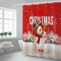 Christmas digital prinitng non-perforated shower curtain